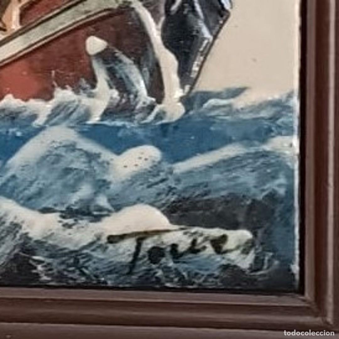 Antig&uuml;edades: CUADRO DE AZULEJO HECHO A MANO - Foto 4