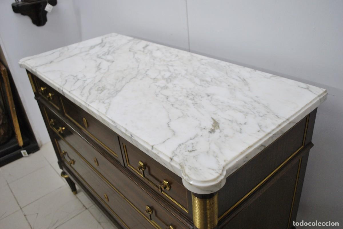 Antig&uuml;edades: C&Oacute;MODA MADERA Y BRONCE ESTILO LUIS XVI - Foto 3