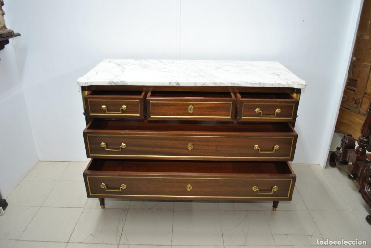 Antig&uuml;edades: C&Oacute;MODA MADERA Y BRONCE ESTILO LUIS XVI - Foto 5