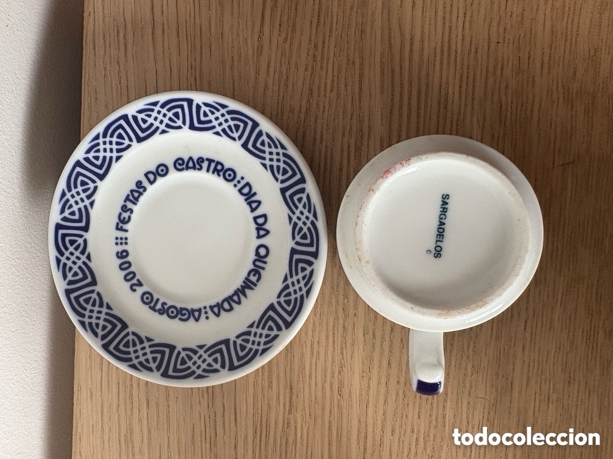 Antig&uuml;edades: Taza y plato de caf&eacute; Sargadelos - Foto 3