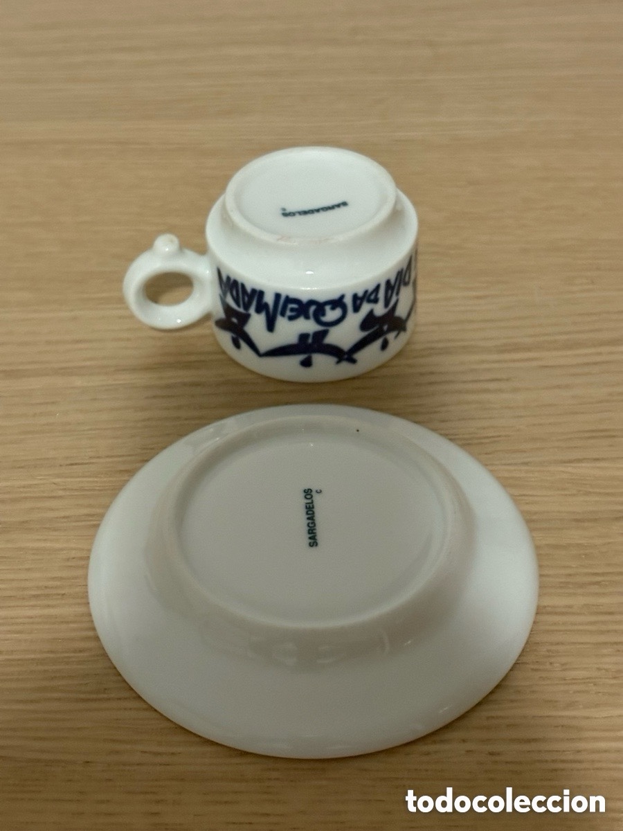 Antig&uuml;edades: Taza y plato de caf&eacute; Sargadelos - Foto 4