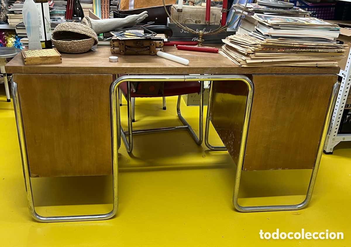Antig&uuml;edades: Mesa de despacho y sill&oacute;n. Art Deco. 1930. - Foto 3