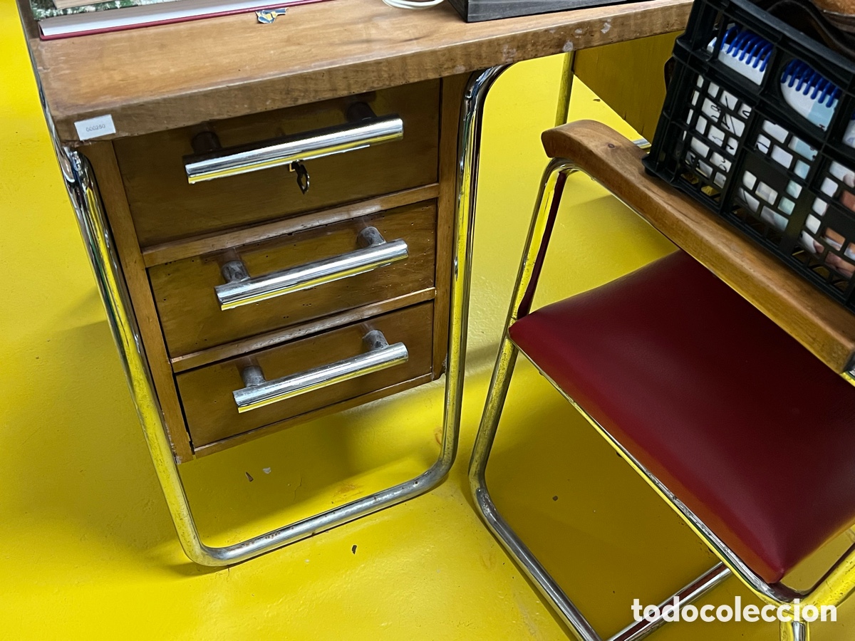 Antig&uuml;edades: Mesa de despacho y sill&oacute;n. Art Deco. 1930. - Foto 6