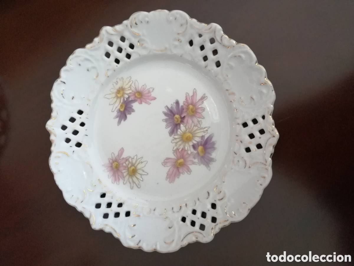 Antig&uuml;edades: PLATO CALADO MARGARITAS - Foto 2