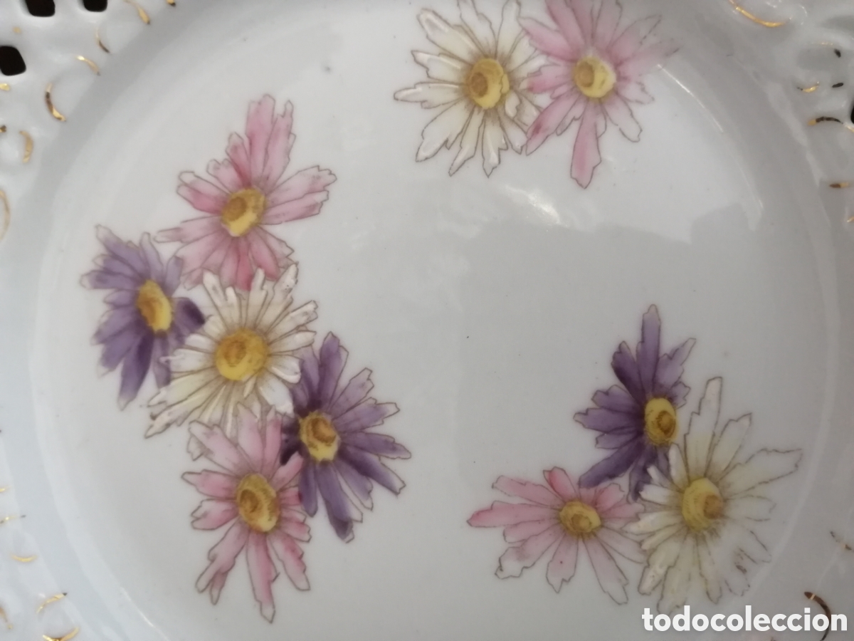 Antig&uuml;edades: PLATO CALADO MARGARITAS - Foto 5