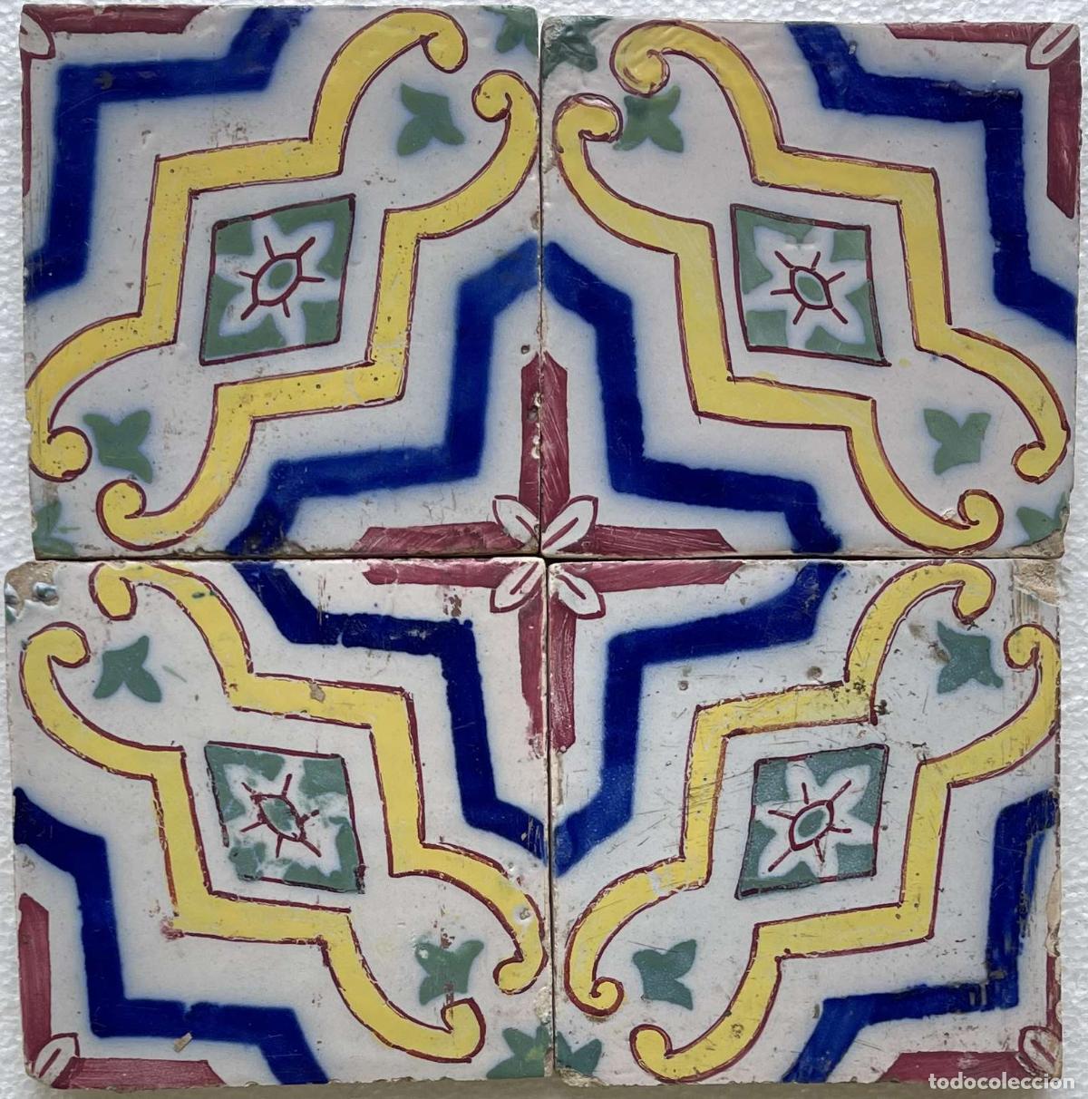 Antig&uuml;edades: JUEGO DE 34 AZULEJOS - Foto 1