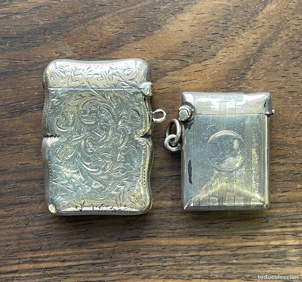 Antig&uuml;edades: DOS CAJAS DE CERILLAS PLATEADAS - Foto 1