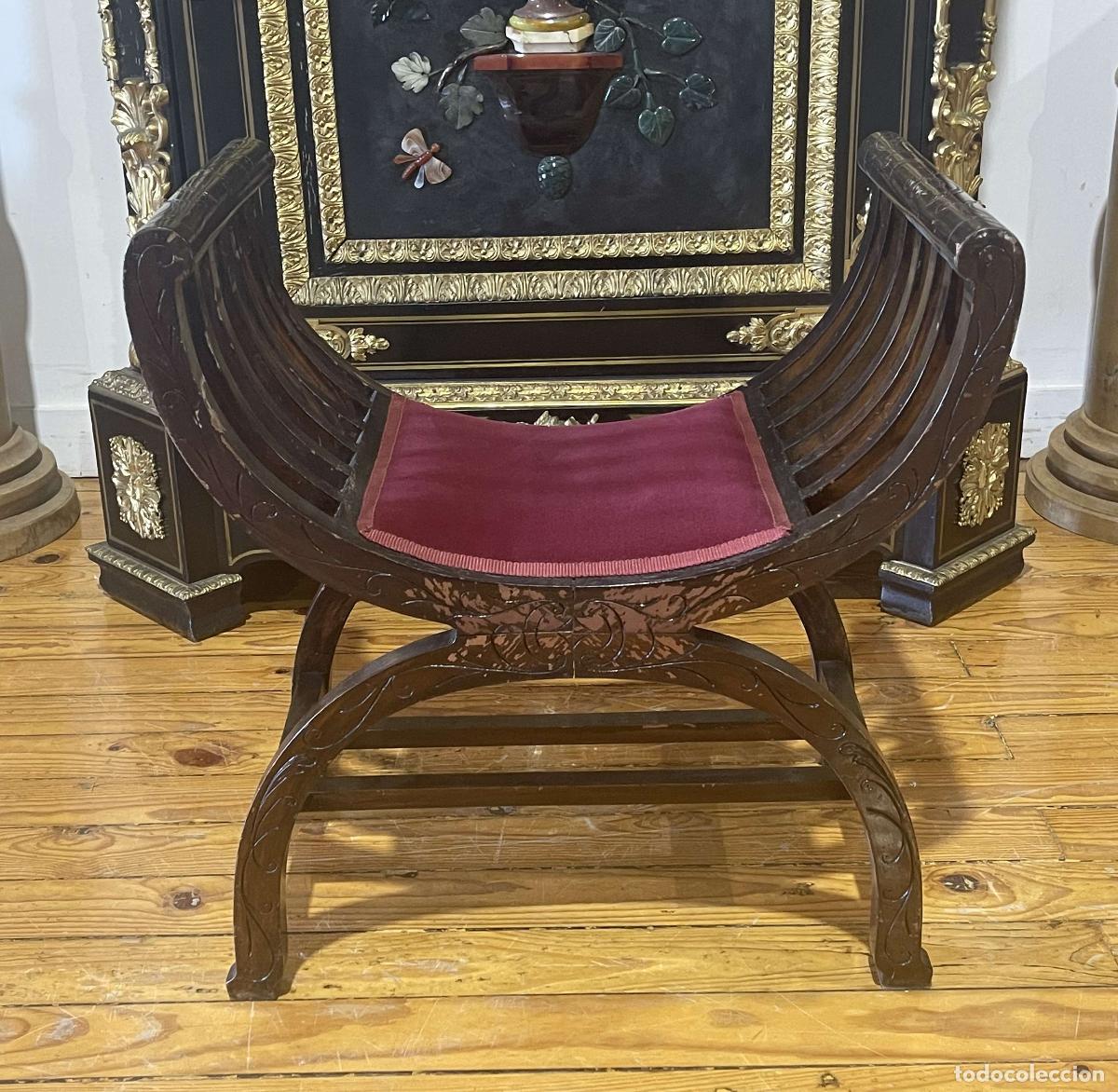 Antig&uuml;edades: SILLA DE MADERA MARR&Oacute;N - Foto 1