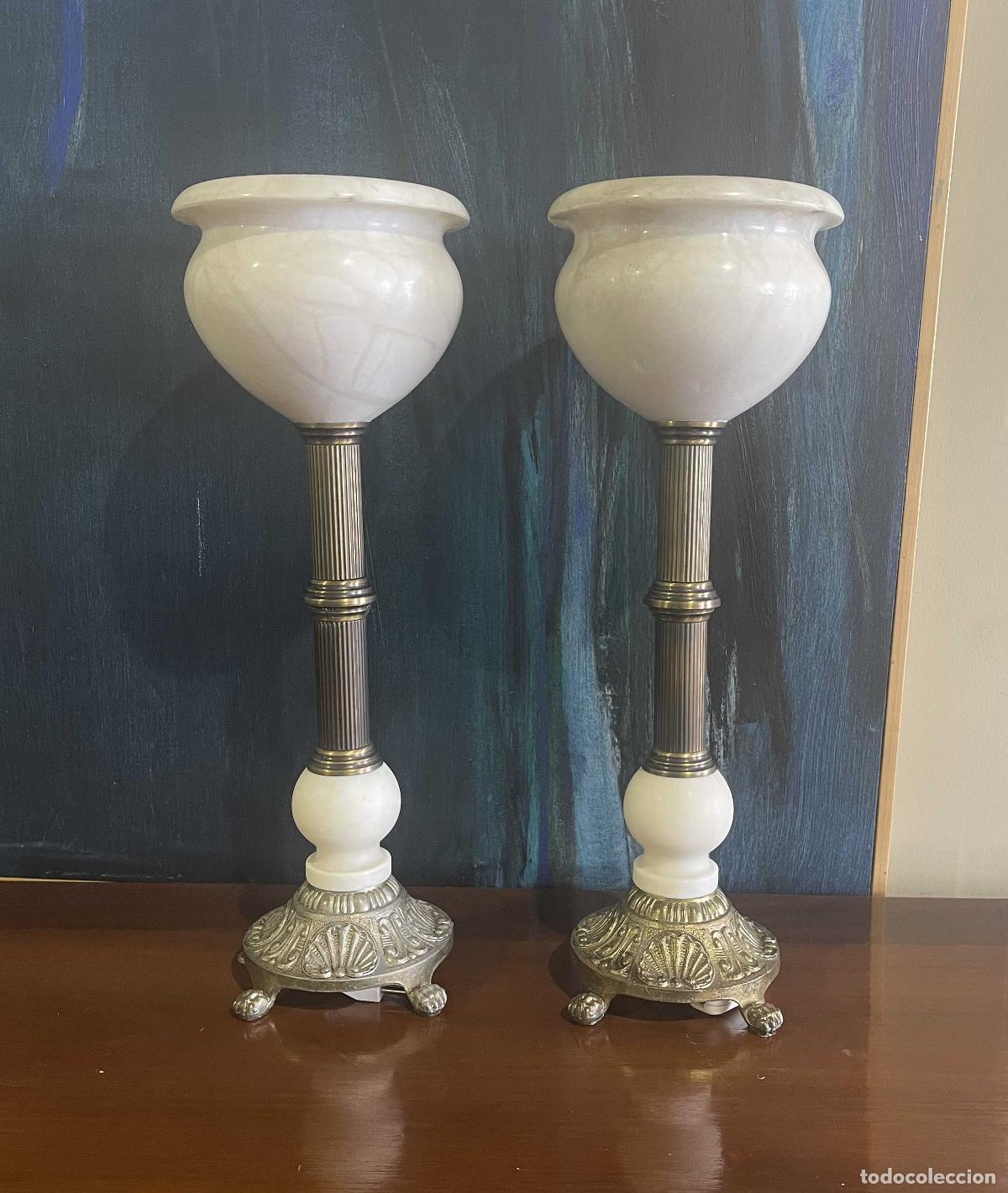 Antig&uuml;edades: PAR DE L&Aacute;MPARAS DE MESA - Foto 1