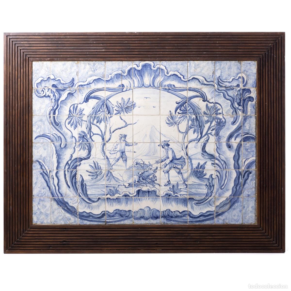 Antig&uuml;edades: PANEL DE AZULEJOS, CAZA DEL JABAL&Iacute; - Foto 1