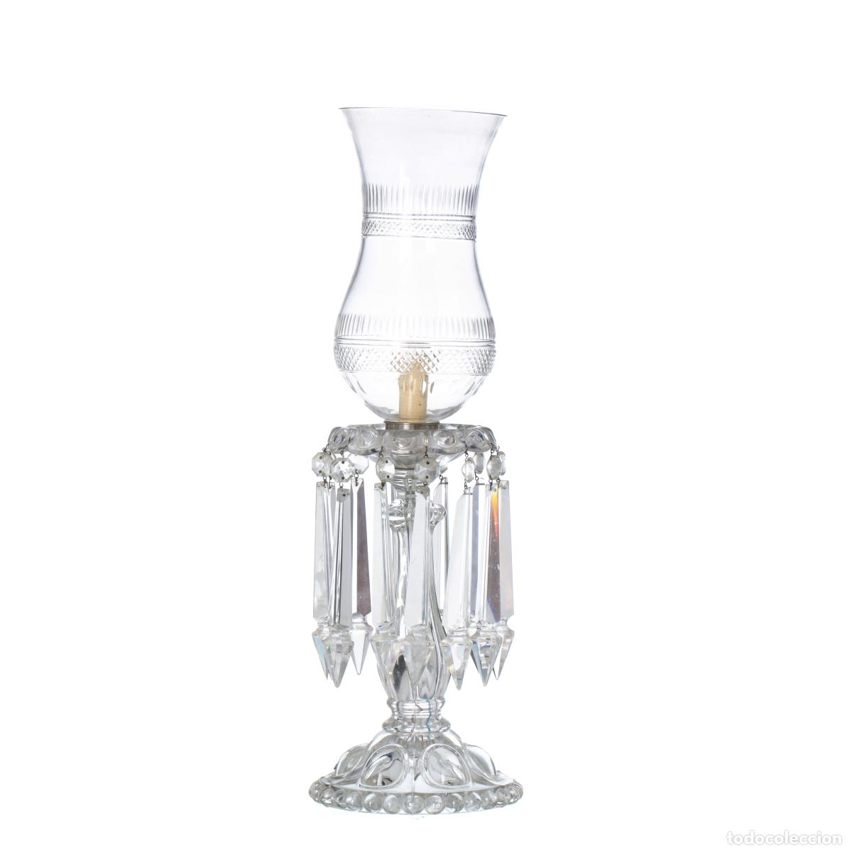 Antig&uuml;edades: L&Aacute;MPARA DE MESA DE CRISTAL - Foto 1