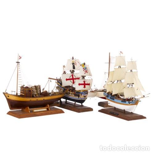 Antig&uuml;edades: CUATRO MODELOS DE VELERO (40 CM) - Foto 1
