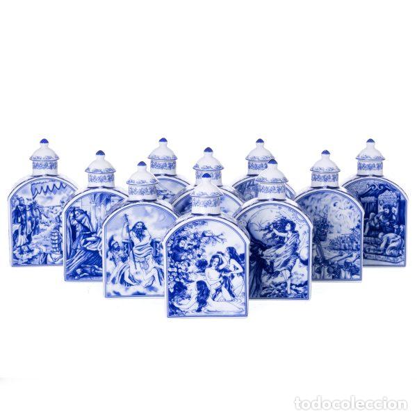 Antig&uuml;edades: JUEGO DE DIEZ BOTELLAS DE T&Eacute; - Foto 1