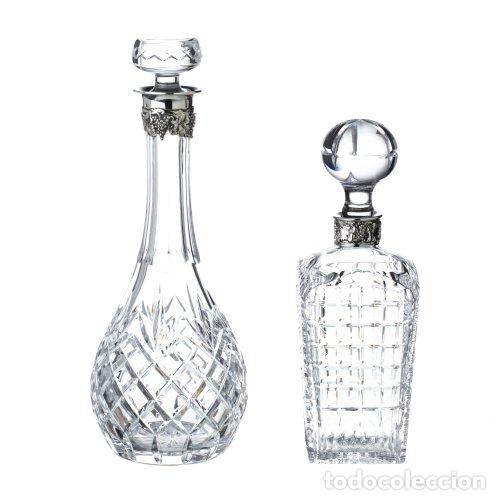 Antig&uuml;edades: DOS BOTELLAS EN CRISTAL Y PLATA - Foto 1