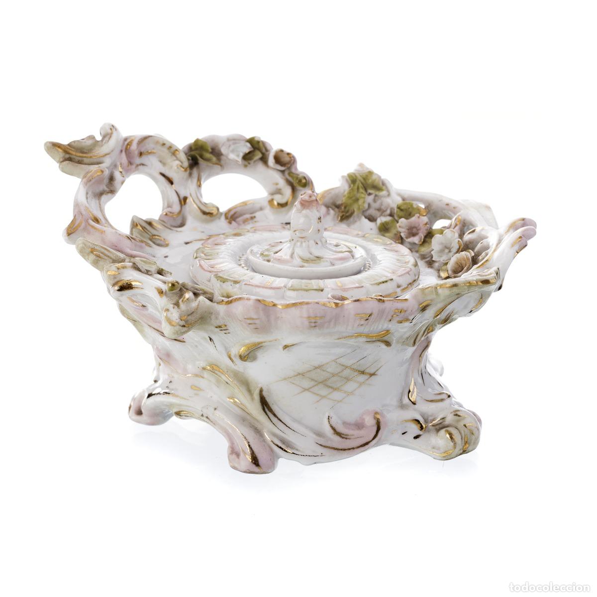 Antig&uuml;edades: TINTERO DE PORCELANA - Foto 1