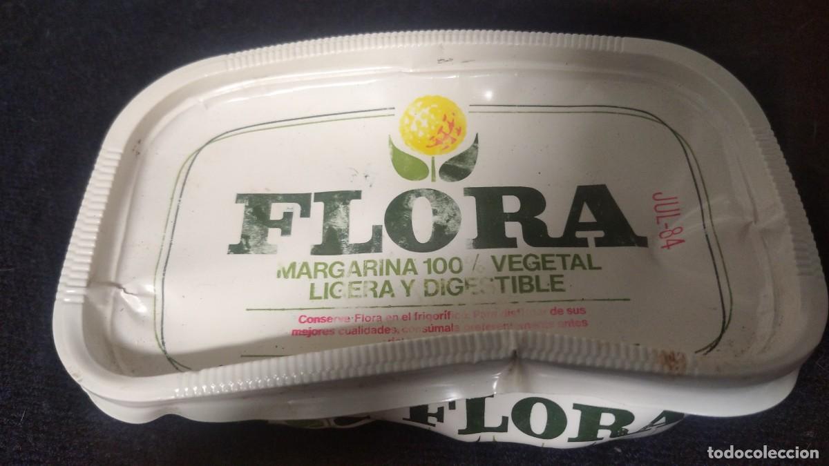 Antiquit&eacute;s: Antiguo envase margarina flora 1984.
