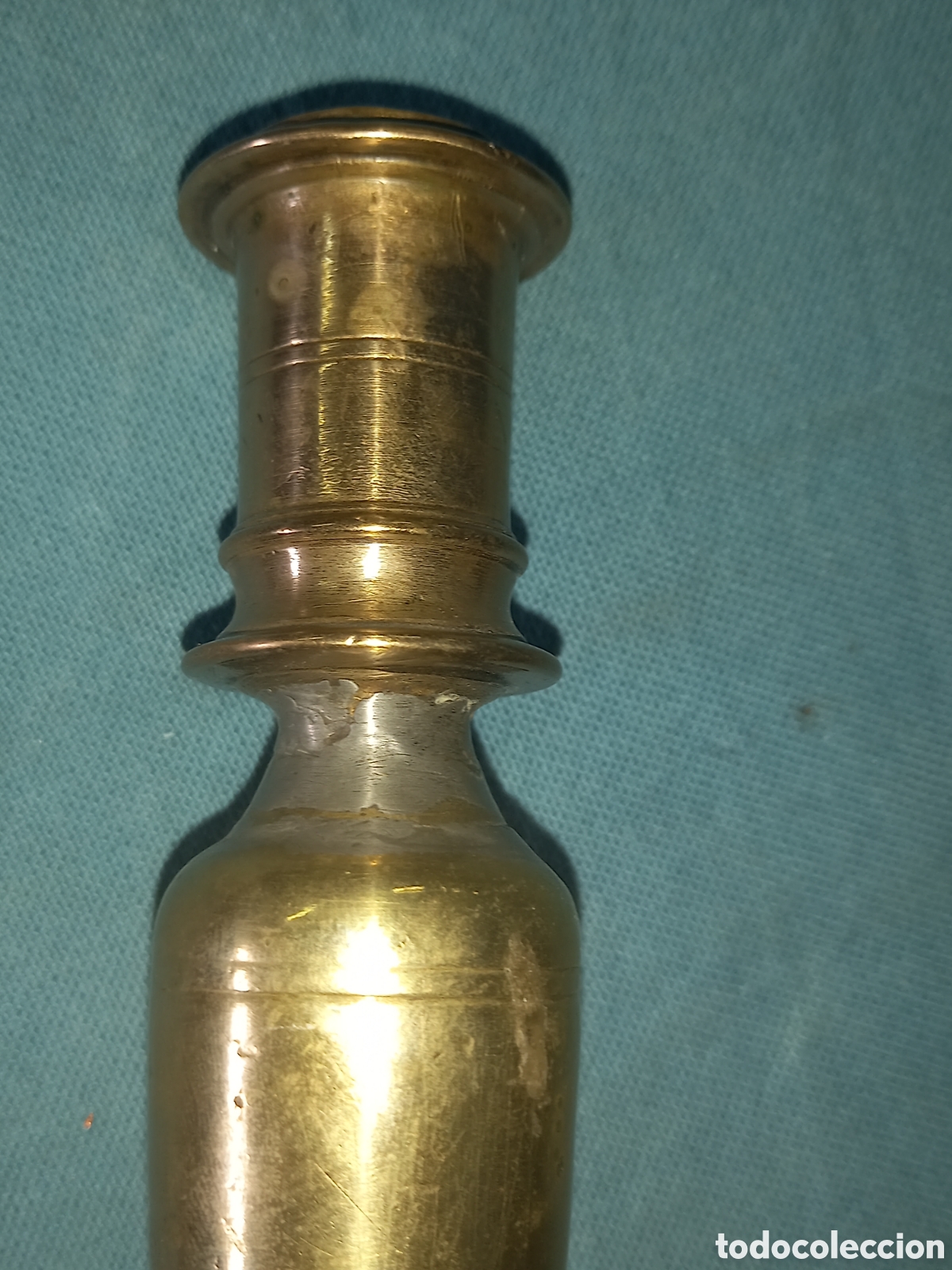 Antig&uuml;edades: Candelabro, candelero de bronce. S. XVIII. - Foto 5