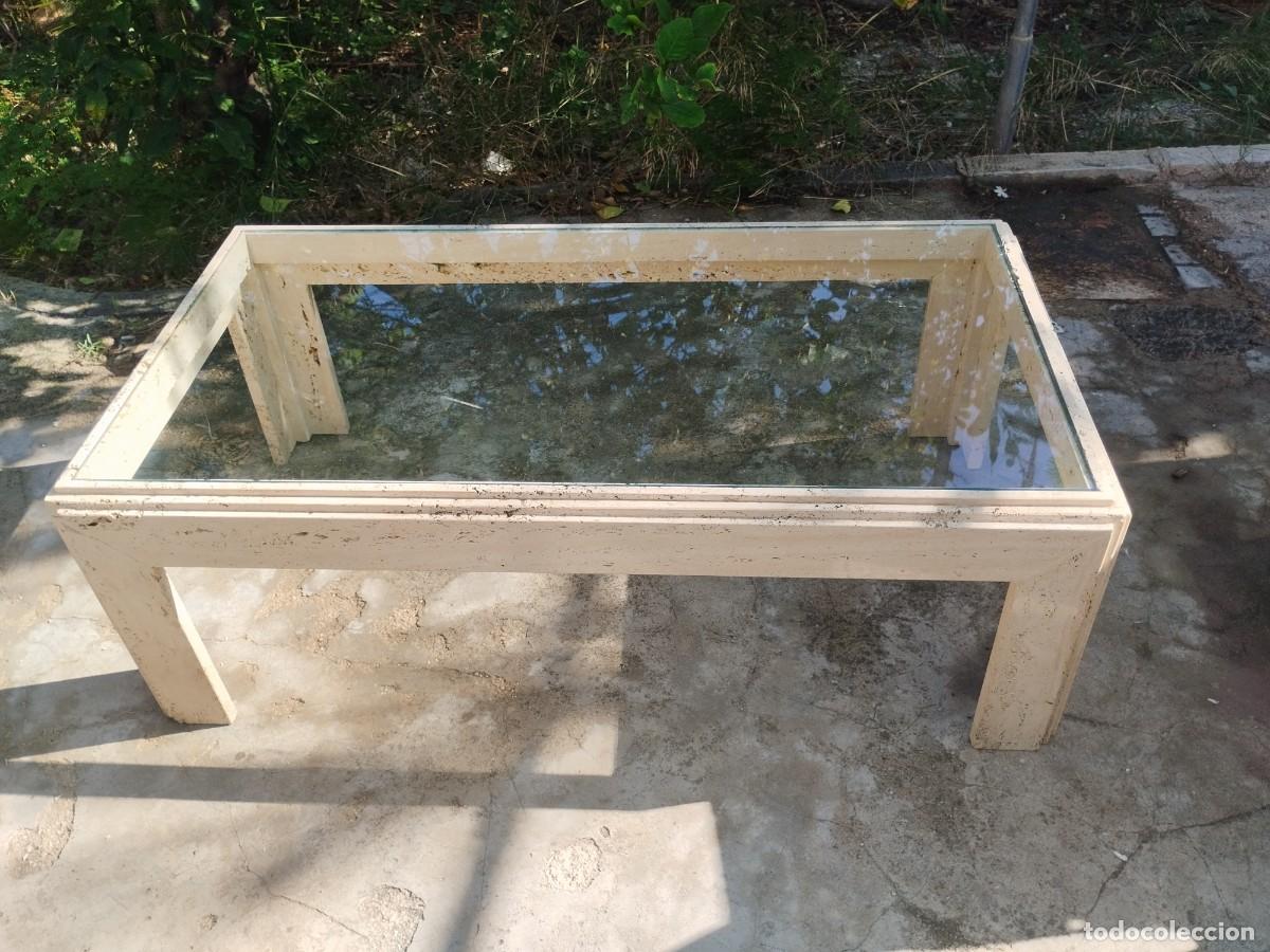 Antig&uuml;edades: Mesa centro m&aacute;rmol travertino natural beige - Foto 1