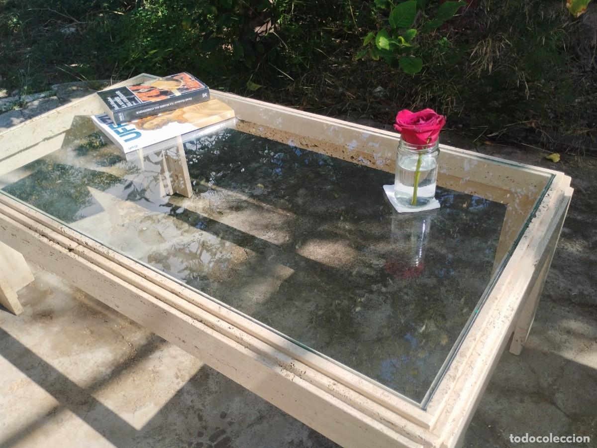 Antig&uuml;edades: Mesa centro m&aacute;rmol travertino natural beige - Foto 2