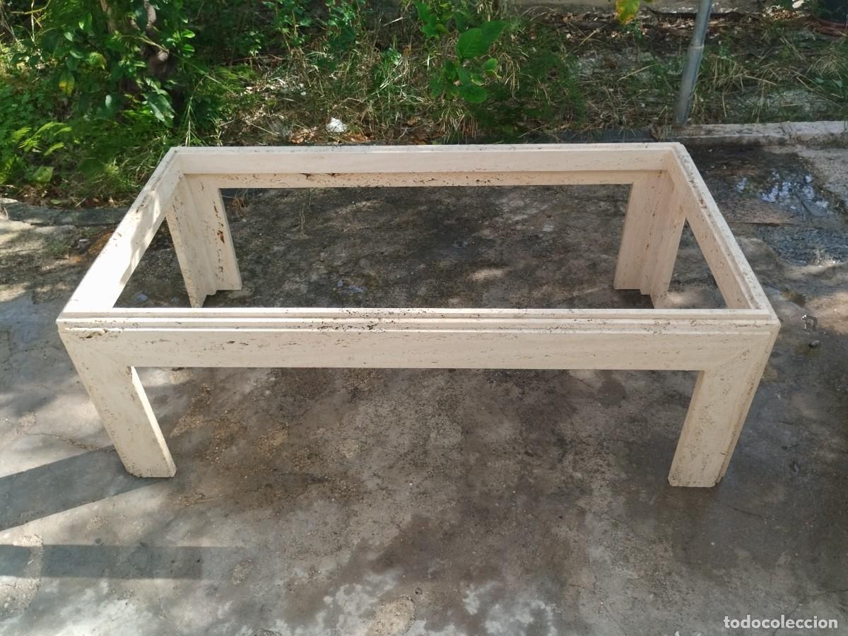 Antig&uuml;edades: Mesa centro m&aacute;rmol travertino natural beige - Foto 3