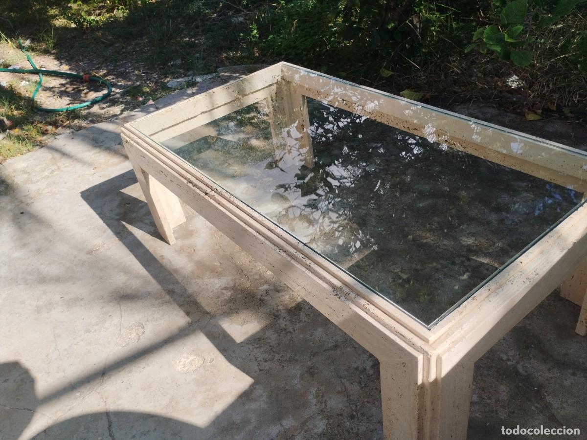 Antig&uuml;edades: Mesa centro m&aacute;rmol travertino natural beige - Foto 4