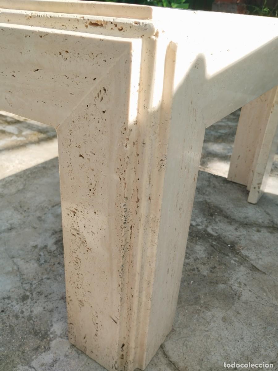 Antig&uuml;edades: Mesa centro m&aacute;rmol travertino natural beige - Foto 6