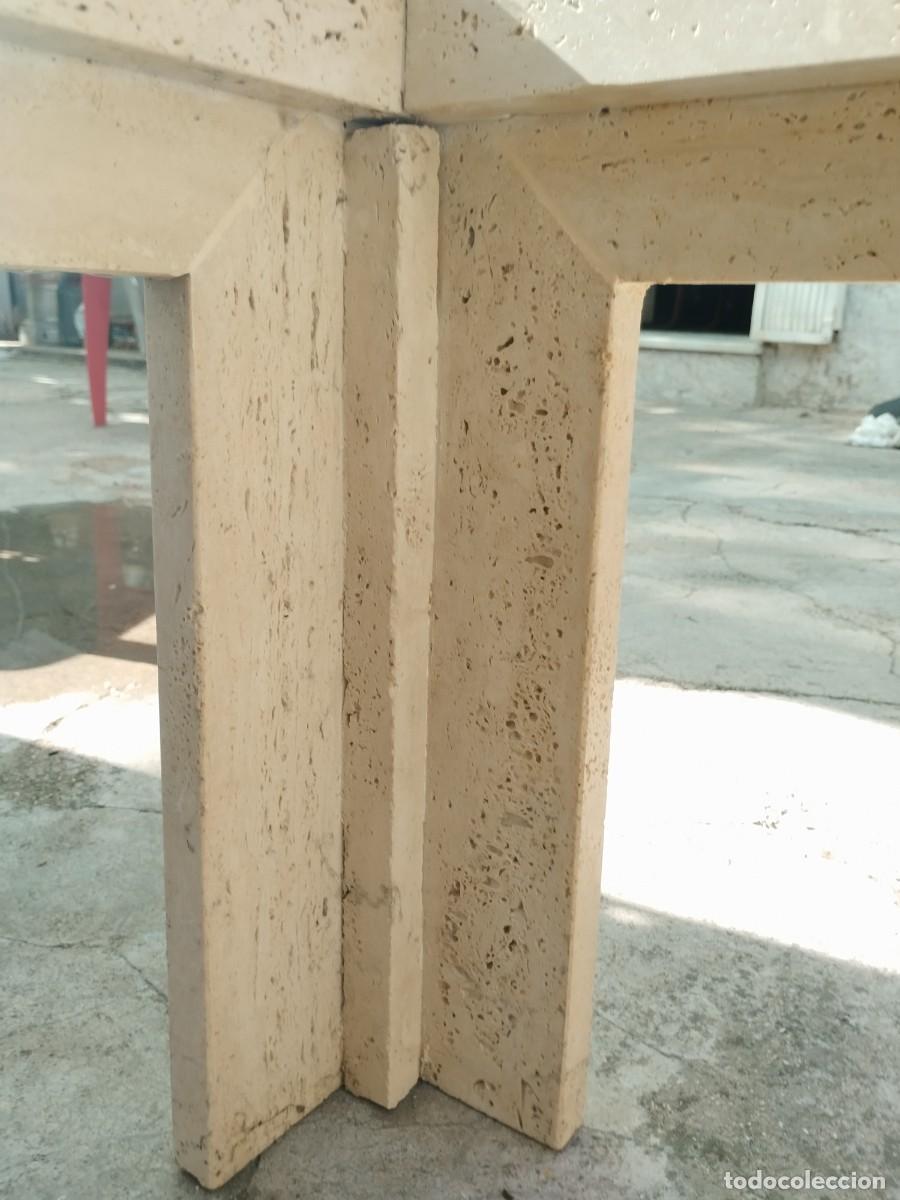 Antig&uuml;edades: Mesa centro m&aacute;rmol travertino natural beige - Foto 8