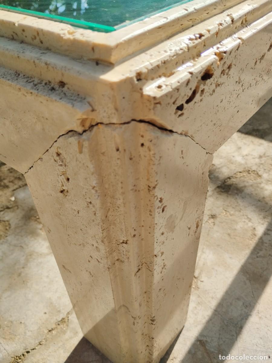 Antig&uuml;edades: Mesa centro m&aacute;rmol travertino natural beige - Foto 9
