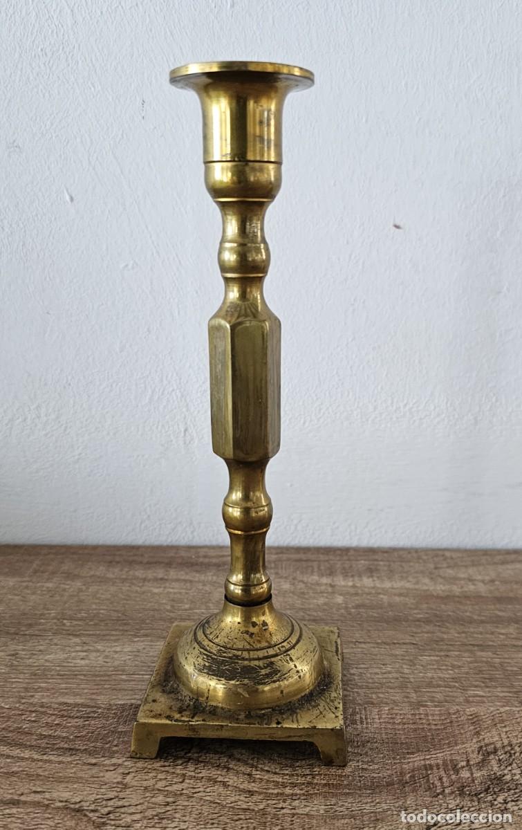 Antig&uuml;edades: CANDELABRO DE LATON - ART DECO - Foto 2