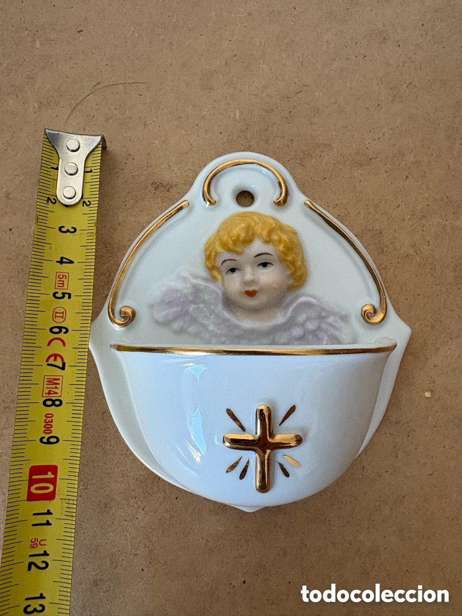 Antig&uuml;edades: Benditera francesa con angelito (A18) - Foto 2