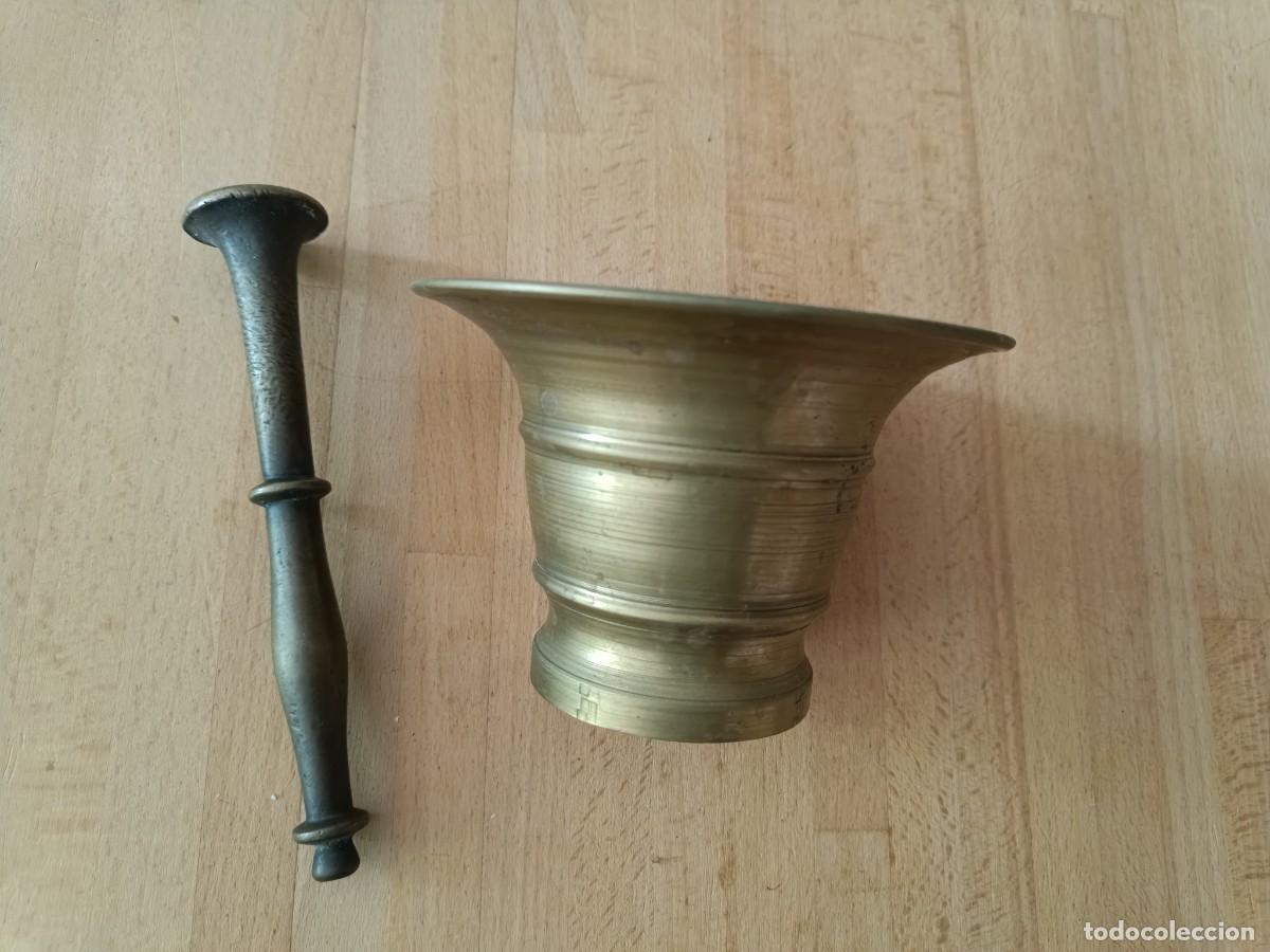 Antig&uuml;edades: ANTIGUO MORTERO O ALMIREZ DE BRONCE, CON SU MANO - Foto 3