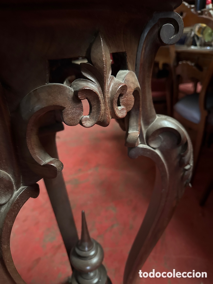 Antig&uuml;edades: Bonito macetero o peana en madera - Foto 4