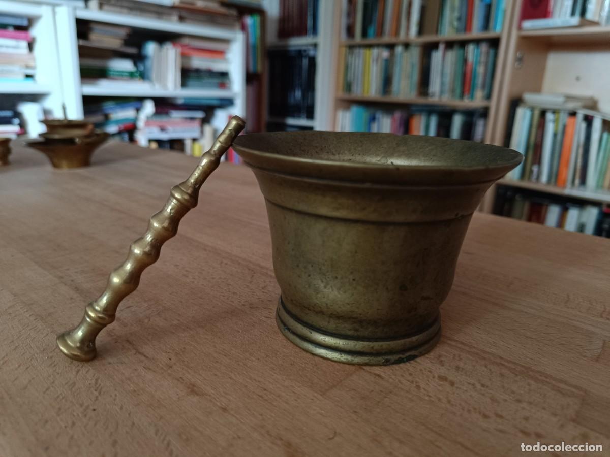 Antig&uuml;edades: ANTIGUO MORTERO O ALMIREZ DE BRONCE, CON SU MANO - Foto 4