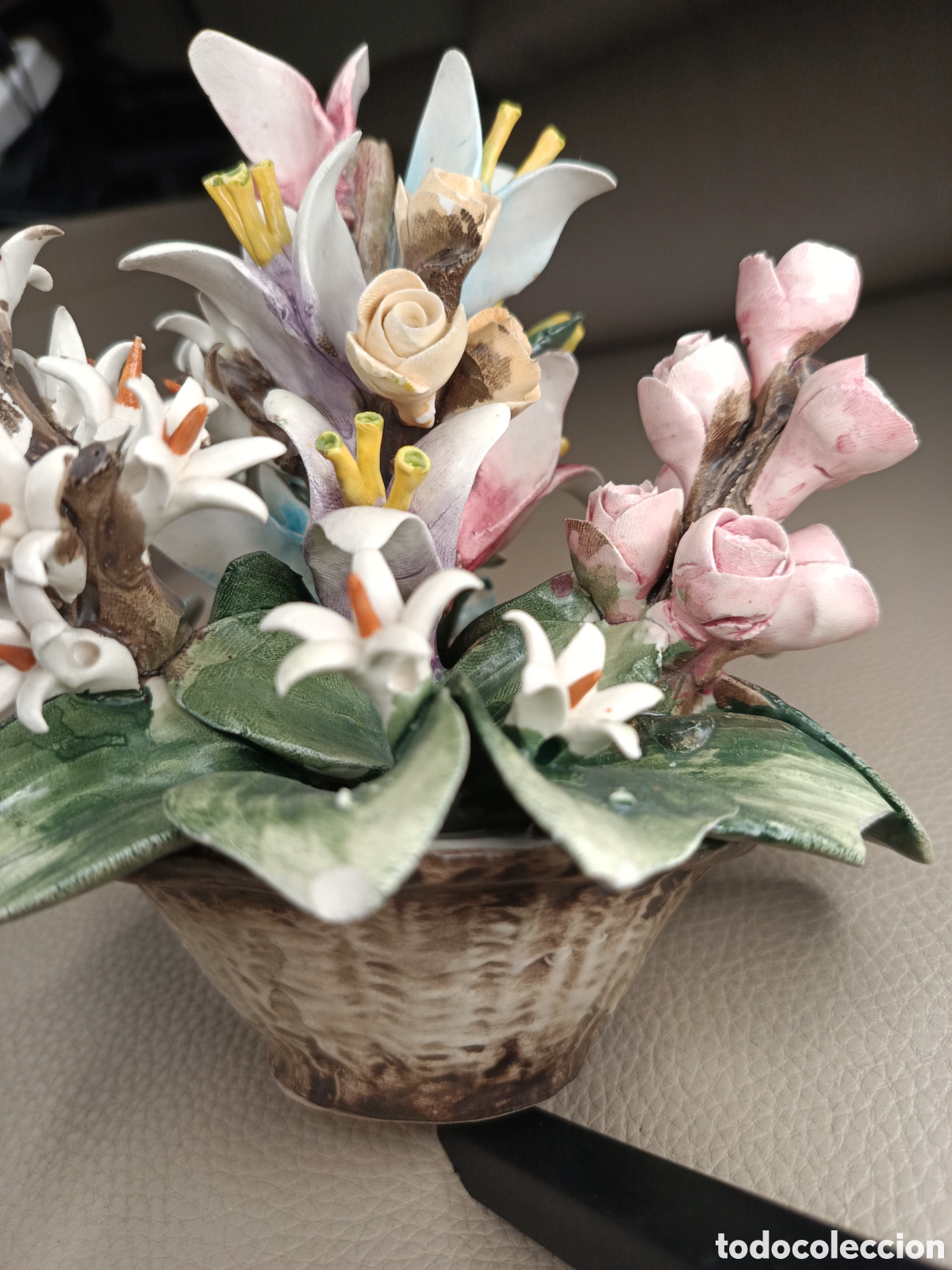 Antig&uuml;edades: Centro floral capodimonte made itali - Foto 3