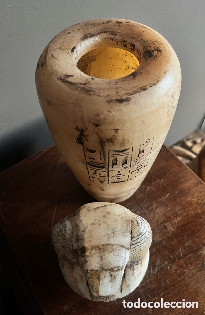 Antig&uuml;edades: Vaso canope del babuino Hapi - Foto 15
