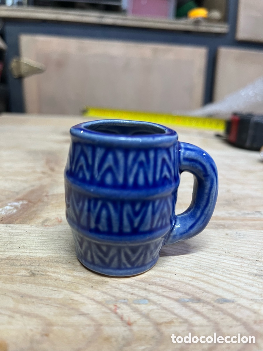 Antig&uuml;edades: Antiguo palillero de cer&aacute;mica azul