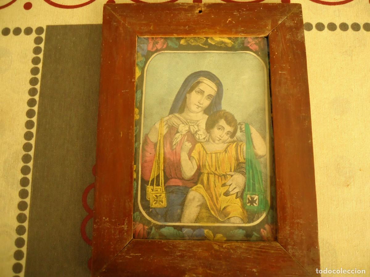 Antig&uuml;edades: CUADRO DE LA VIRGEN DEL CARMEN - Foto 2