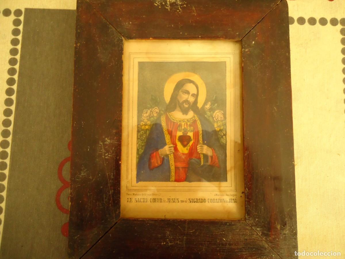 Antig&uuml;edades: CUADRO DE CORAZON DE JESUS FRANCES - Foto 2