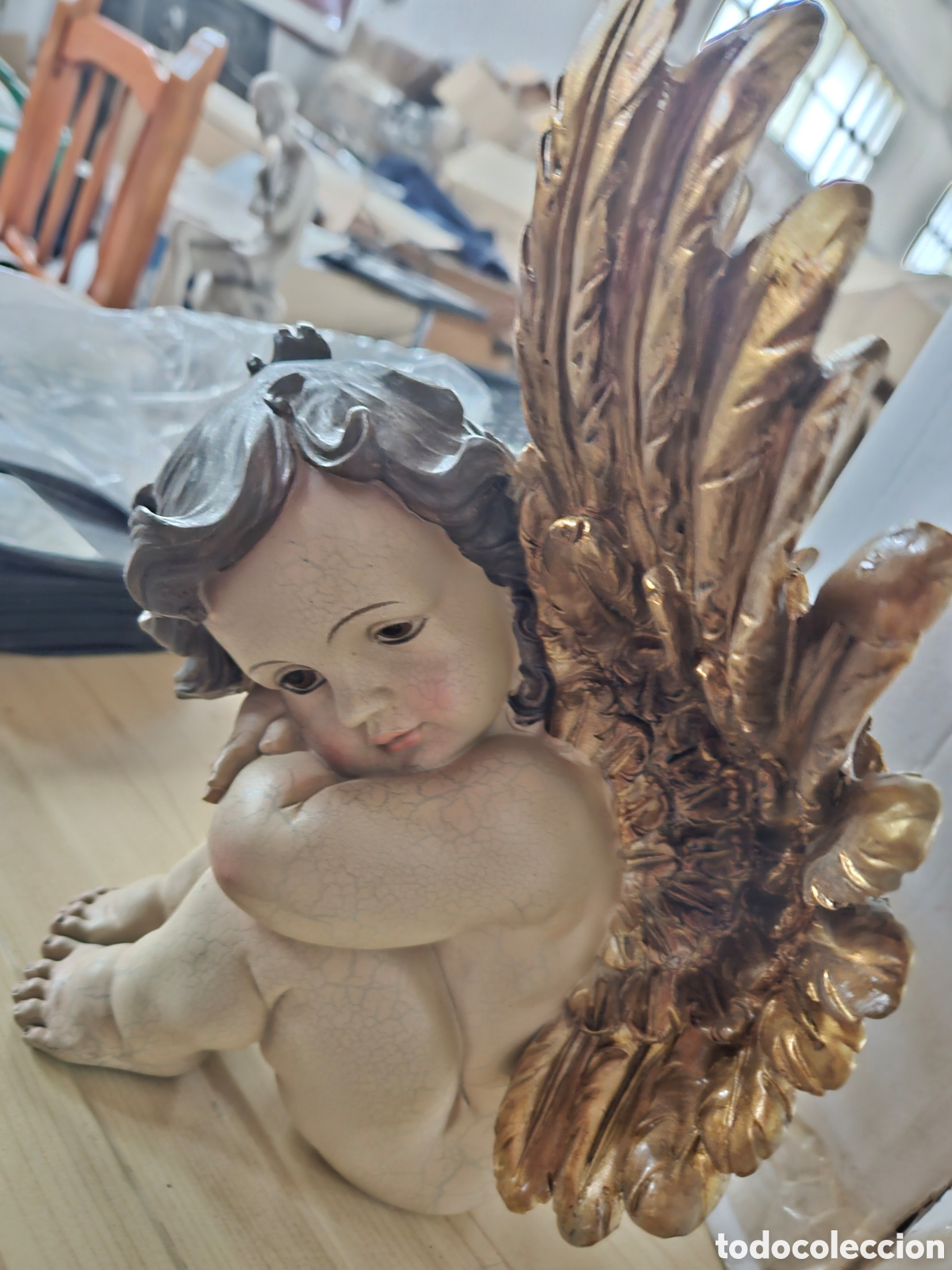 Antig&uuml;edades: Angel precioso sentado - Foto 1