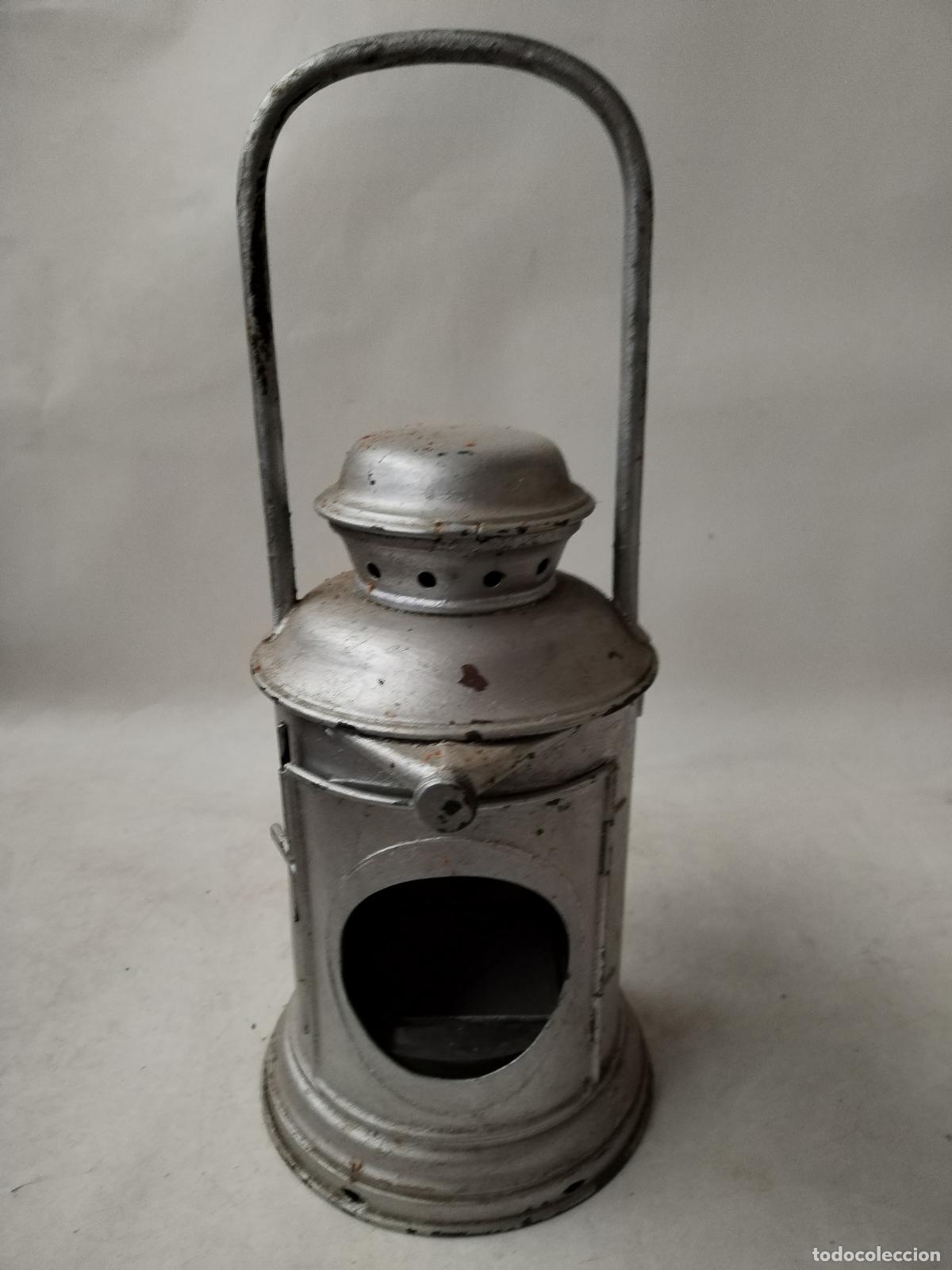 Antig&uuml;edades: farol antiguo ferroviario repintado - Foto 2