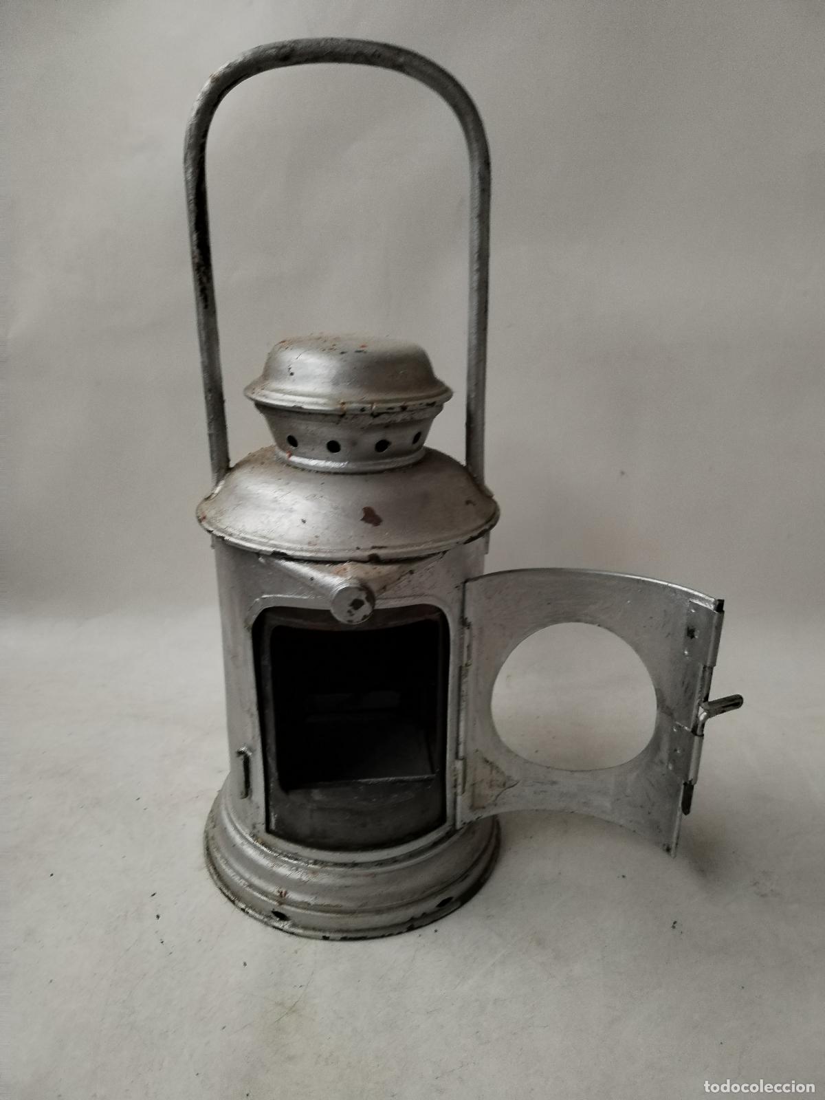 Antig&uuml;edades: farol antiguo ferroviario repintado - Foto 3