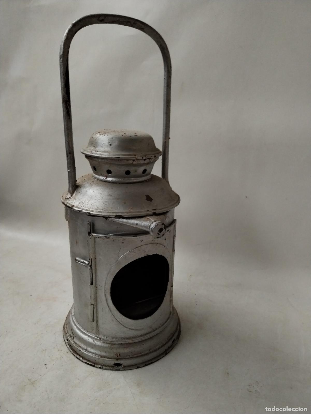 Antig&uuml;edades: farol antiguo ferroviario repintado - Foto 7