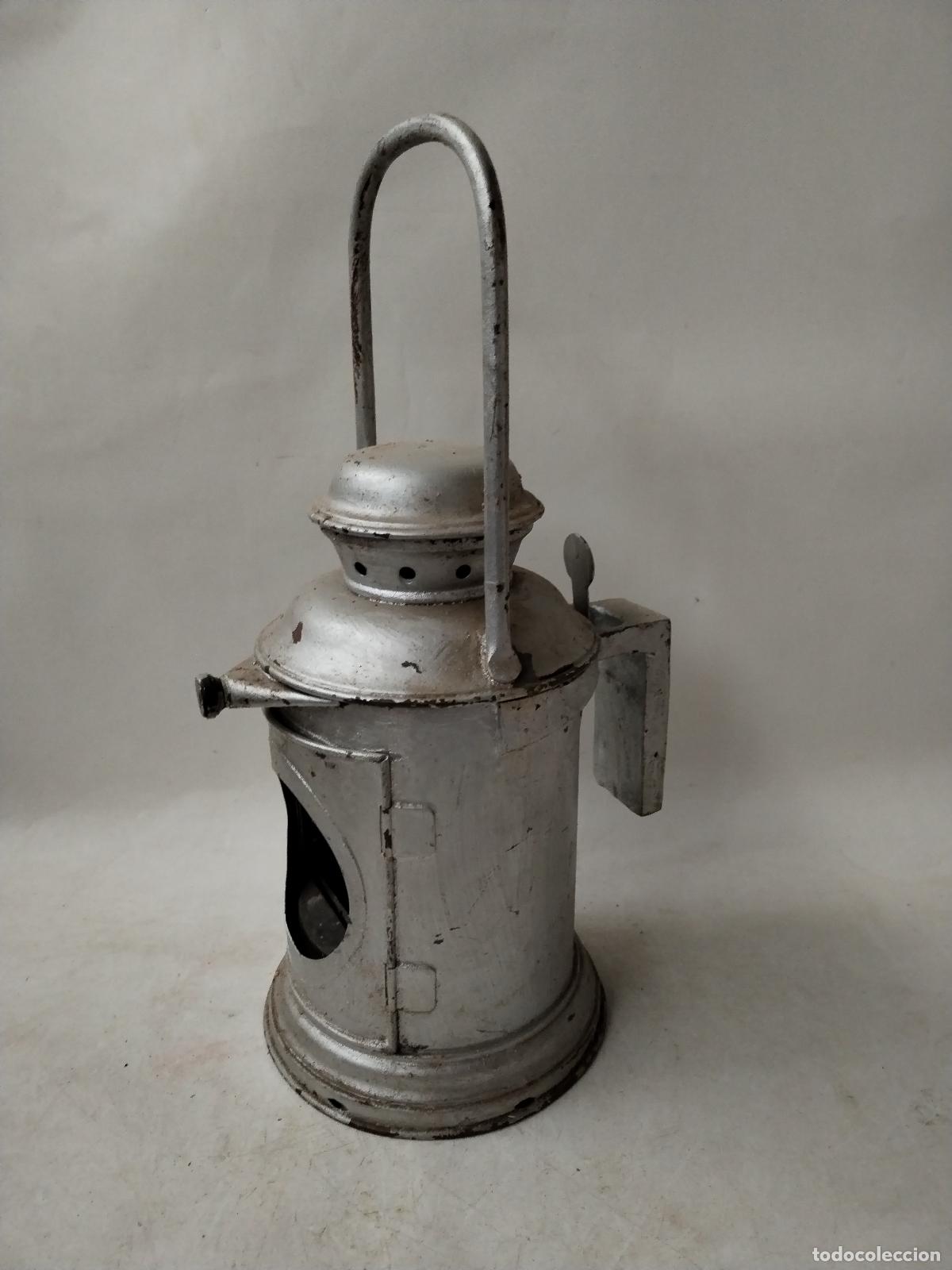 Antig&uuml;edades: farol antiguo ferroviario repintado - Foto 8