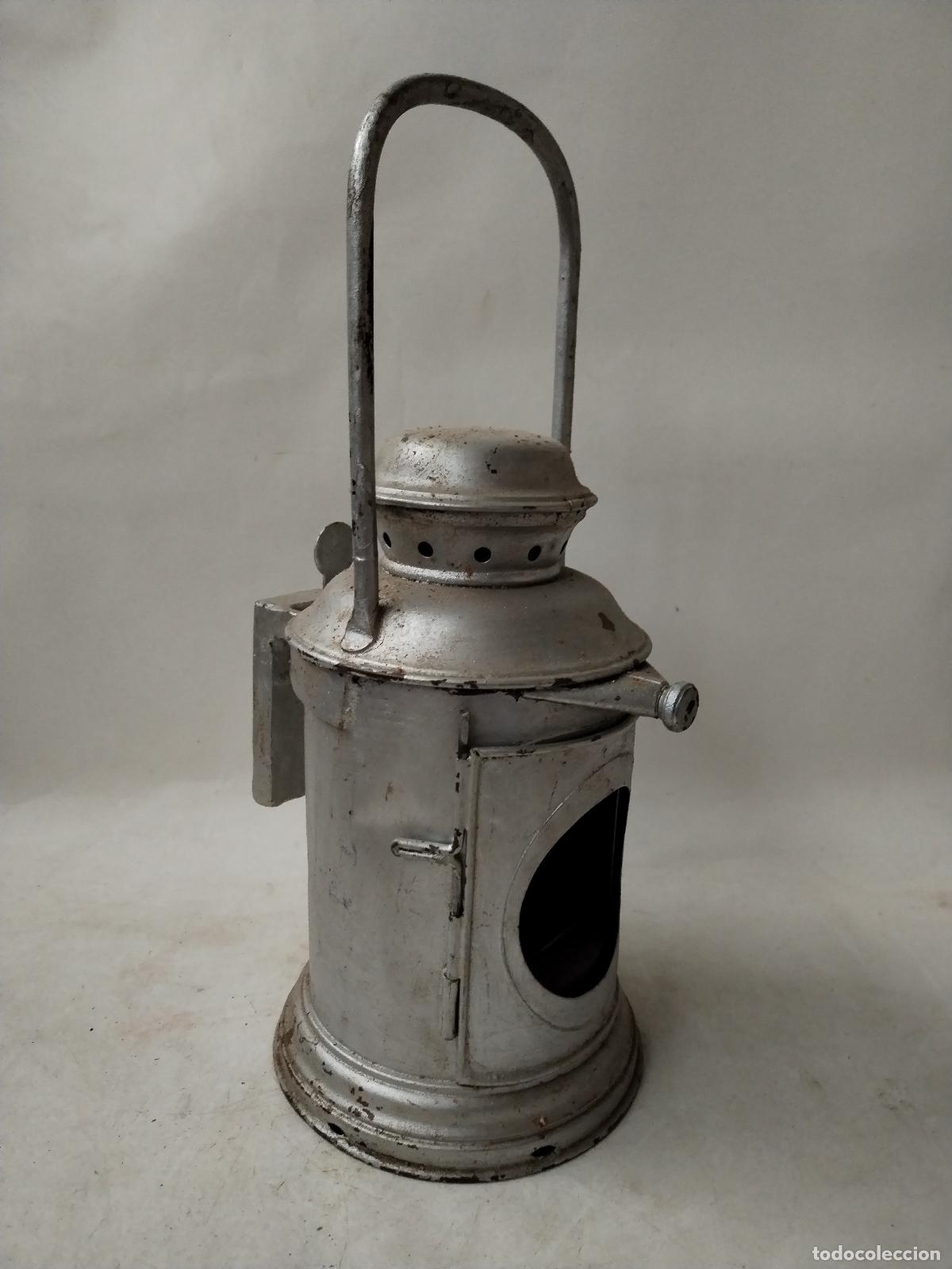 Antig&uuml;edades: farol antiguo ferroviario repintado - Foto 1