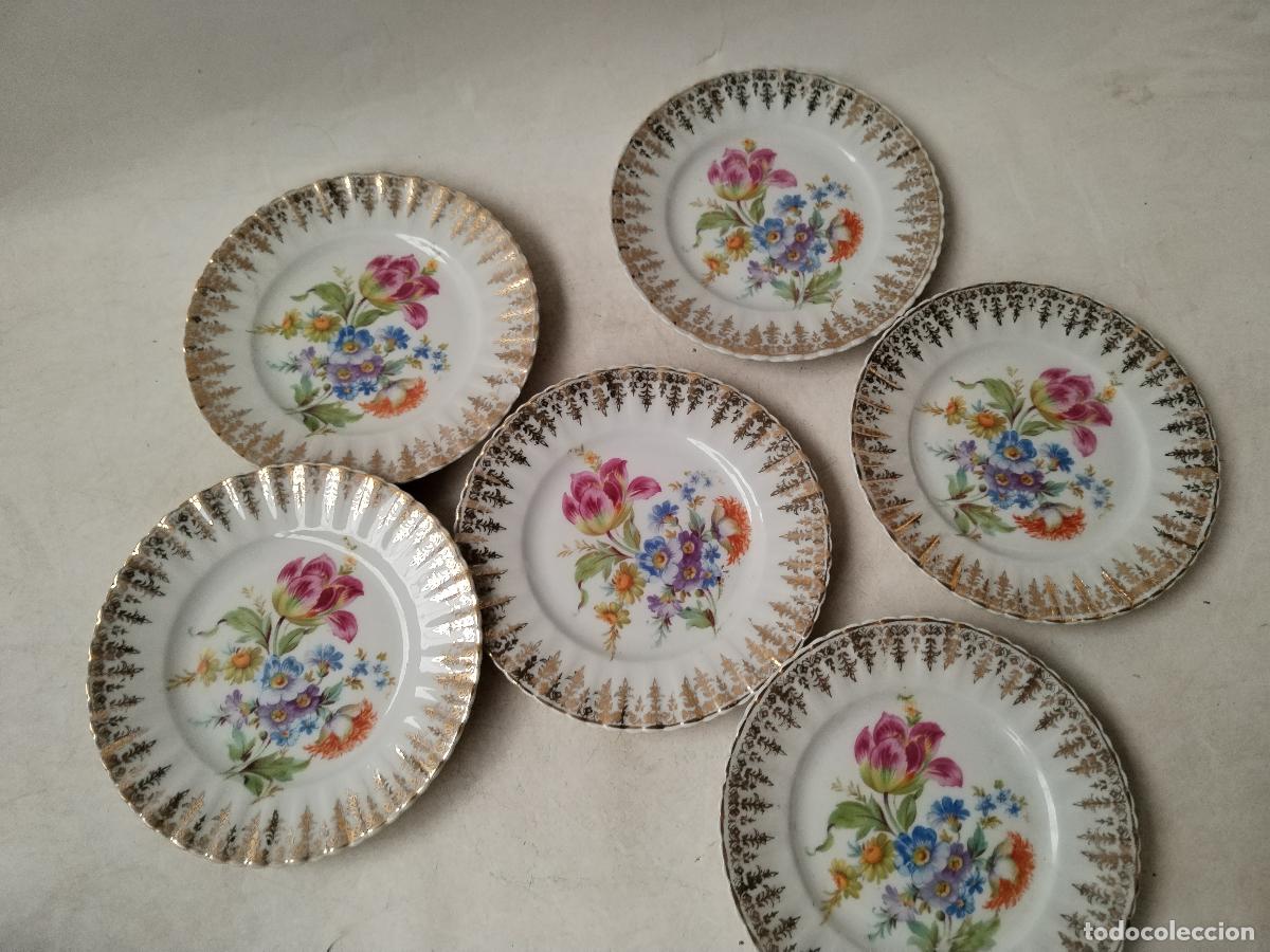 Antig&uuml;edades: 6 platos de postre santa clara - Foto 1