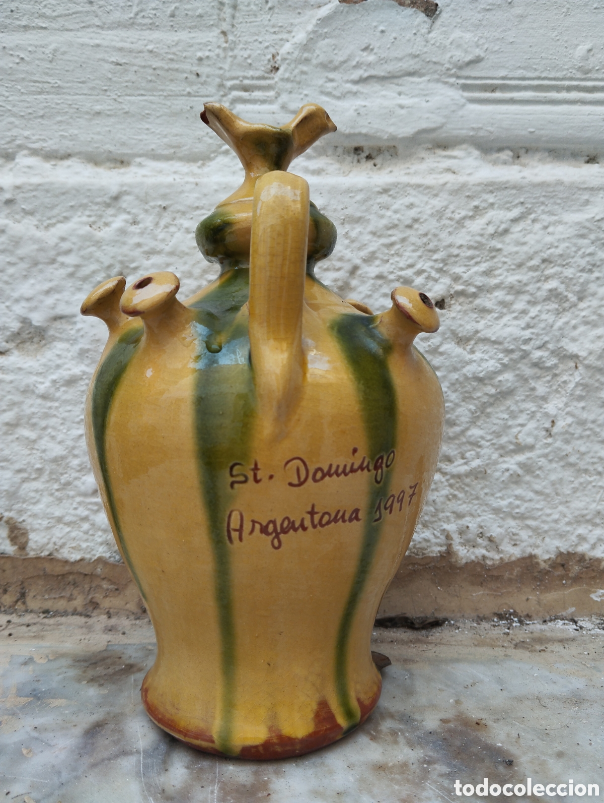 Antig&uuml;edades: BOTIJO DE SEIS PITORROS FIRMADO - Foto 2
