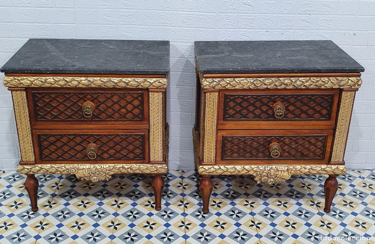 Antig&uuml;edades: Cabecero y mesillas colecci&oacute;n Alexandra estilo rococo - Foto 2