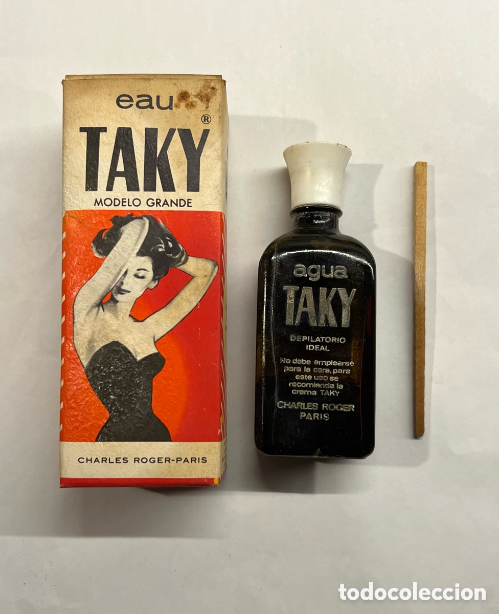 Antiquit&auml;ten: AGUA TAKY.. Crema Depilatoria.. Estuche: Caja y Frasco.. Charles Roger-Par&iacute;s (h.1950?)