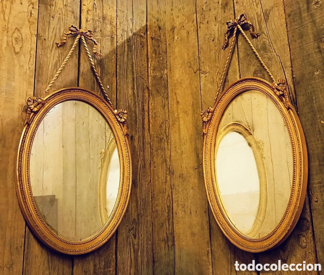 Antig&uuml;edades: Pareja de espejos lazo - Foto 1