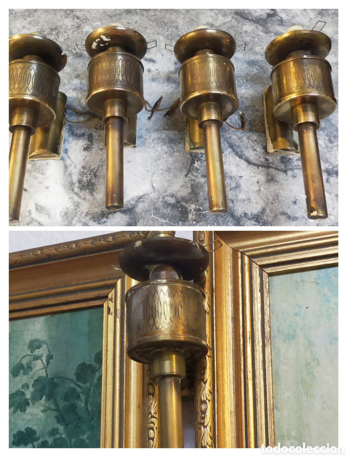 Antig&uuml;edades: 5 Apliques Pared Vintage Bronce - Foto 1
